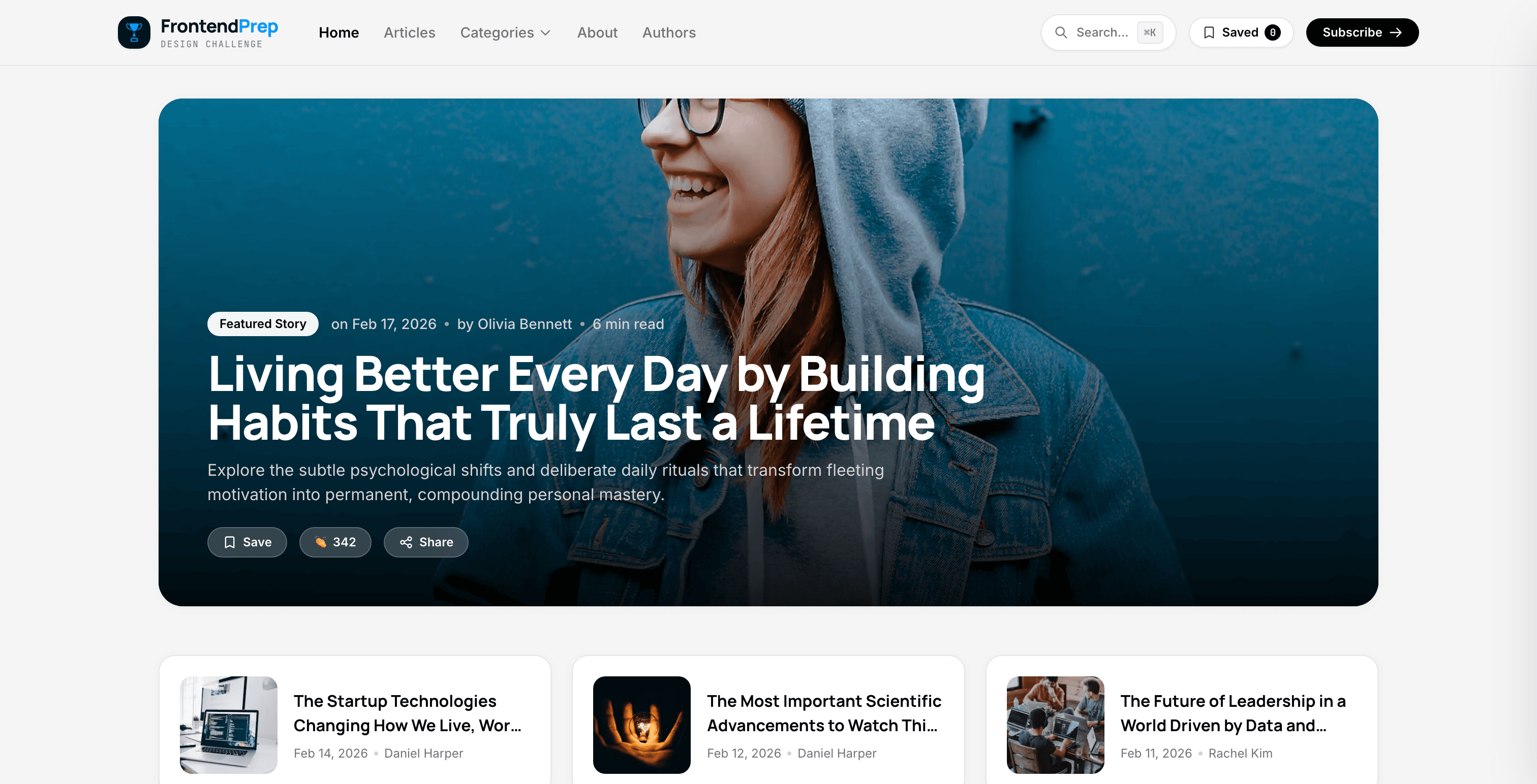 Editorial Blog & Magazine Listing Section